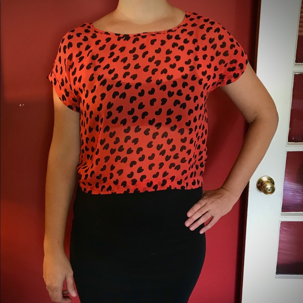 Heart pattern | sheer | Vintage Inspired | M